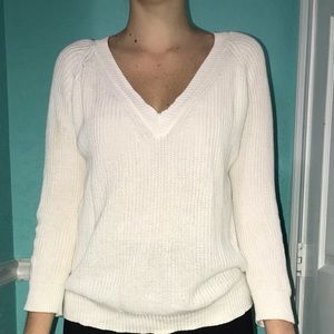 Forever 21 ivory v-neck pullover sweater